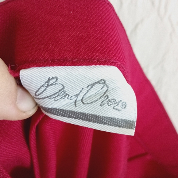 Bend Over Red Straight Leg Dress Pants Retro Pleated Business Colorful Plus 24W - Picture 8 of 14